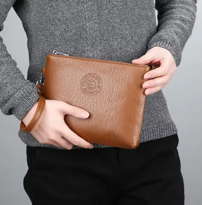 Klassisk herrclutch i konstläder
