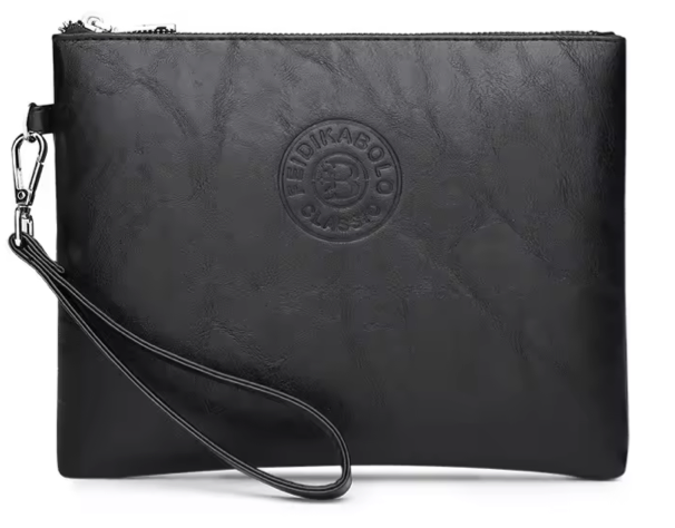 Klassisk herrclutch i konstläder